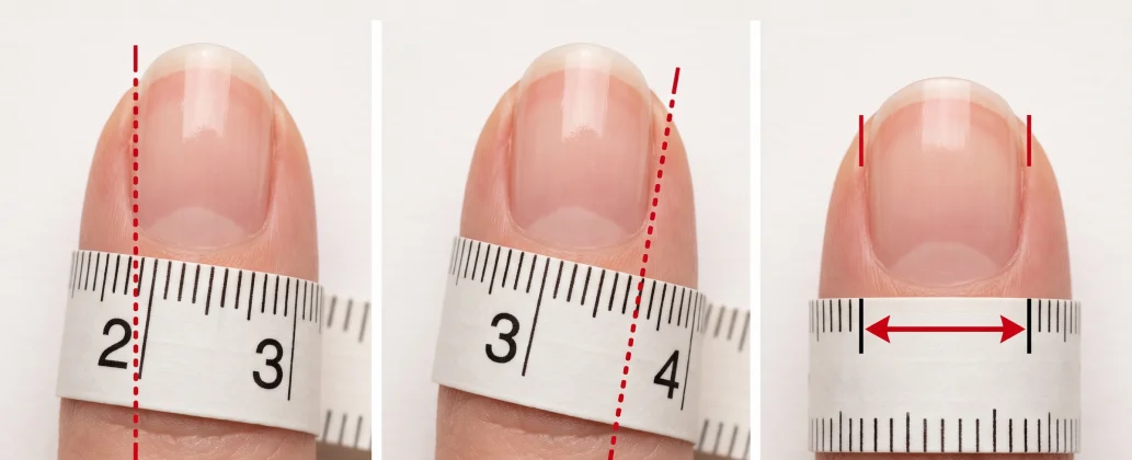 How to measure your nail width with a tape measure